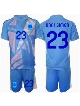 Billige Spania Unai Simon #23 Keeper Hjemmedraktsett Barn EM 2024 Kortermet (+ Korte bukser)